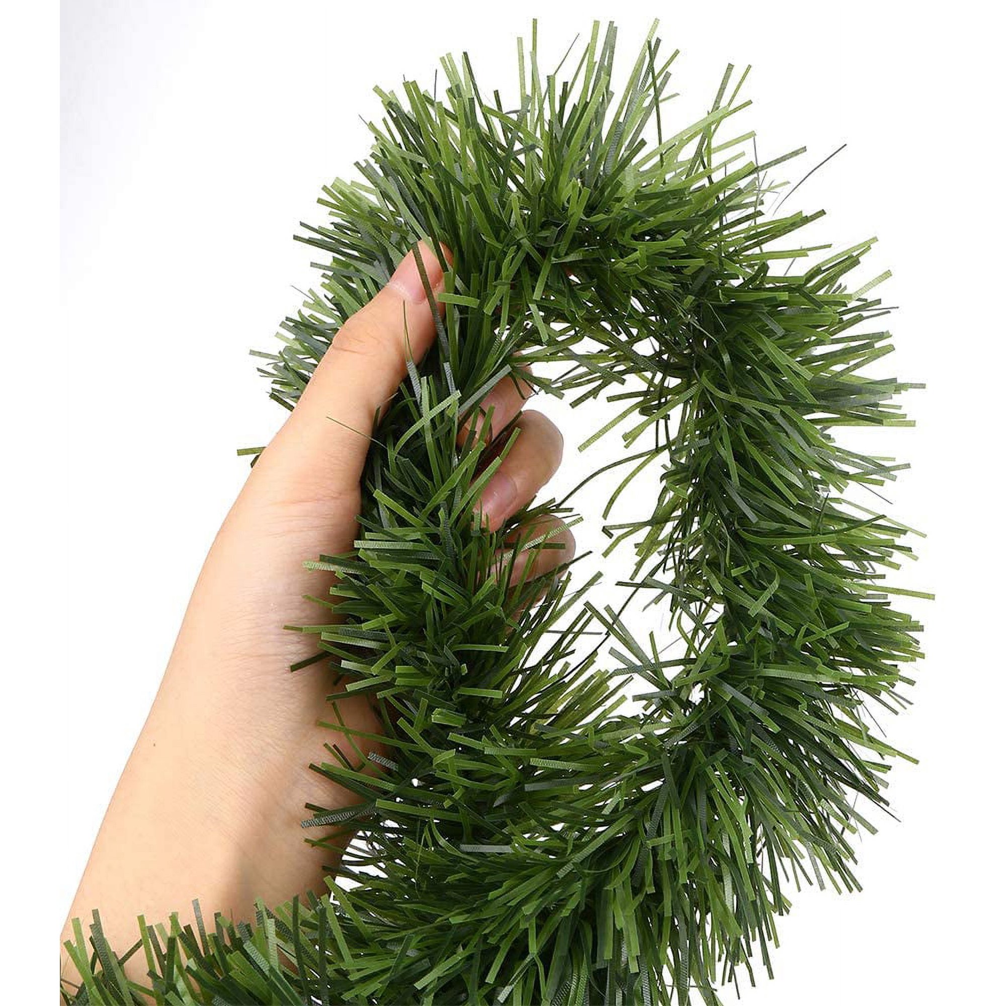 Guirlande De Noël Métallique Verte Avec Flocons - 15 Mètres, Pour Sapin, Cheminée, Décoration Intérieur/extérieur