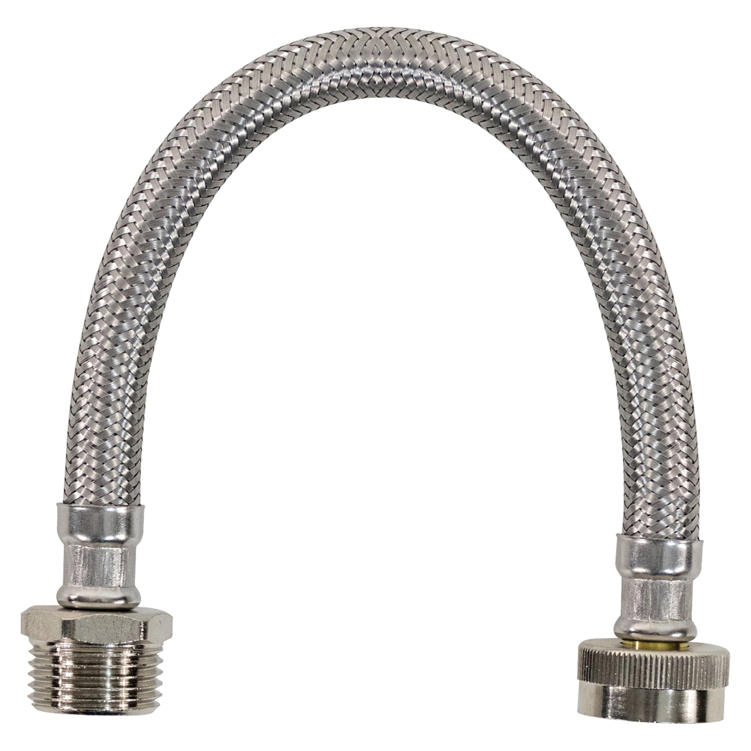 Certified Appliance Accessories WI12SSFM Braided Stainless Steel Water-Inlet Hose, 1ft