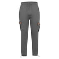thumbnail image 5 of Wyobmus Mens Cargo Sweatpants Casual Baggy Athletic Pants Solid Color High Waist Drawstring Joggers With Multi Pockets Dark Gray, 5 of 7