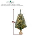 thumbnail image 4 of 3ft Linen Base PVC Material Green Flocking 118 Branches 100 Lights Warm Color 8 Mode Battery Switch Christmas Tree, 4 of 14