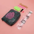 thumbnail image 3 of Cartera con pintura de diamantes, patrón de flores rosas, bolsa de cadena de maquillaje, artesanía hecha a mano, regalo para mujer, 3 of 12