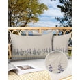 thumbnail image 2 of Pack of 2 Outdoor Pillow Covers, Lavender Flower Purple Floral Boho Beige Style Waterproof Square Throw Pillowcase Cushion Decorative Pillow Covers for Couch Patio Tent, 20x12 in, 2 of 6