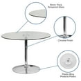 thumbnail image 2 of 39.25'' Round Glass Table with 29''H Chrome Base, 2 of 9