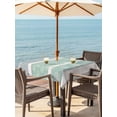 thumbnail image 3 of Outdoor Tablecloth with Umbrella Hole for Patio/Picnic/Party/Camping, Farm Fruits Waterproof Table Cloth Square Cover Washable, Watermelon Lemons Peach Green Grey Striped (60"x 60"), 3 of 8