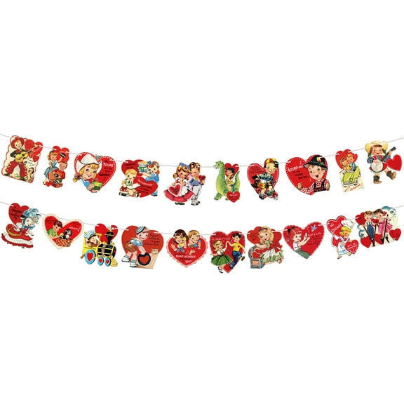 Grobro7 Vintage Card Lanyard with 10Pcs Patterns Valentine's Day Gifts for Wall Art Decoration
