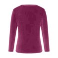 thumbnail image 5 of QATAINLAV Holiday Sales Women's Vintage Velvet Long Sleeve T-Shirts Casual Elegant Loose Pullover Tops Classic Round Neck Blouse Hot Pink XXL, 5 of 7