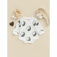 thumbnail image 2 of Bagilaanoe Newborn Baby Girl Boy Romper Tops Eight-Diagram Print Long Sleeve Bodysuit 6M 12M 18M 24M Infant One Piece Jumpsuit, 2 of 7
