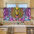 thumbnail image 2 of Yayeee Kitchen Curtains Tier Set of 2 Light Filtering 57"x36" Over Sink Window Panels, Green Wavy Plaid, 2 of 7