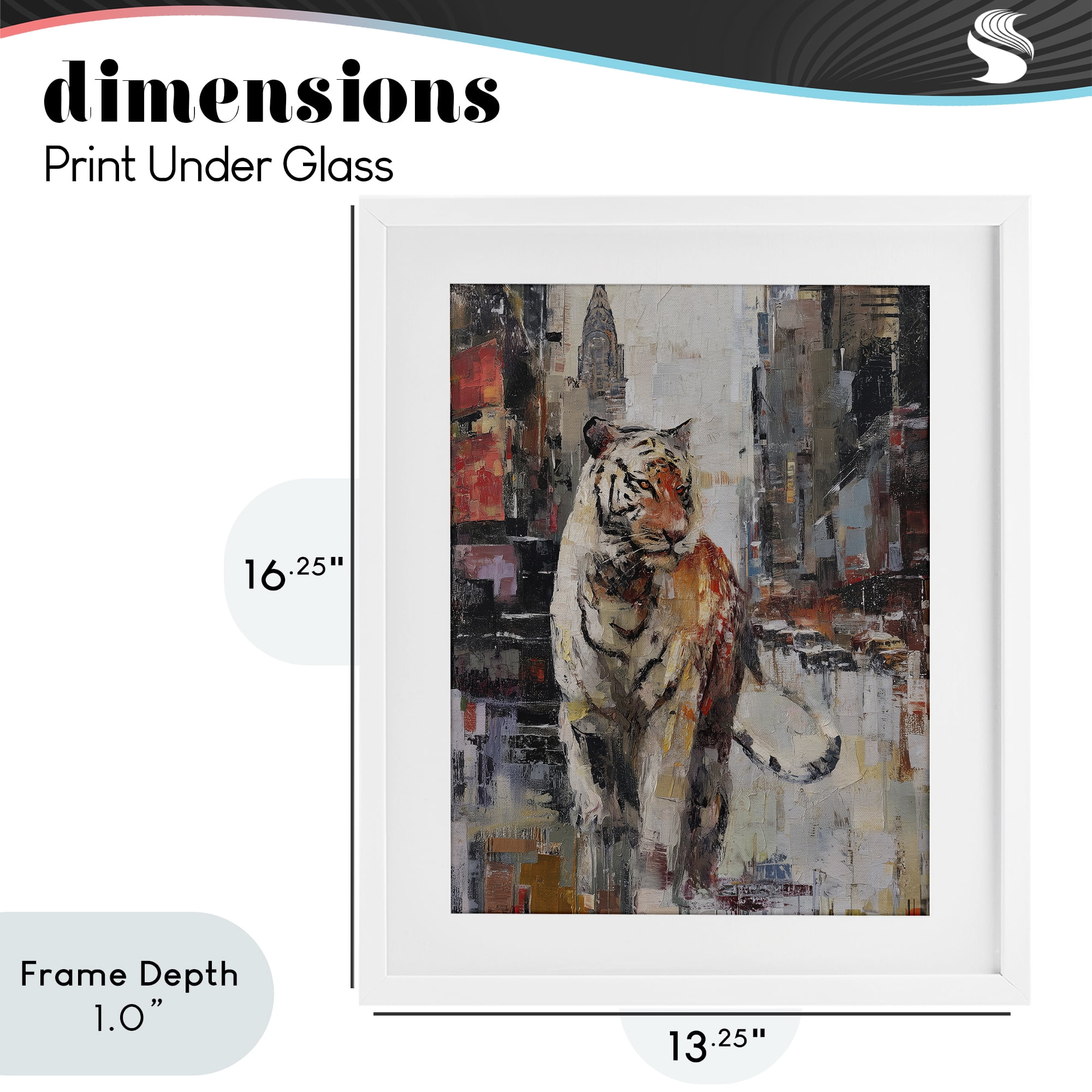 Stupell Industries Concrete Predator Roaming City White Framed Print Under Glass, design by Svetlana Aleynikova