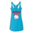 thumbnail image 2 of Wild Bobby, Cute Baseball Mom Ribbon Gift, Mother's Day, Women Tri-Blend Racerback Tank Top, Vintage Turquoise, X-Large, 2 of 3
