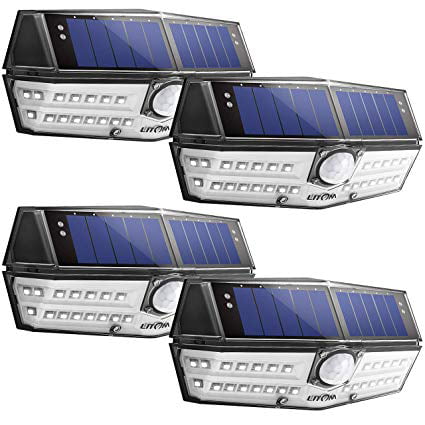 LITOM Premium Solar Lights Outdoor with 270°Wide Angle Illumination4 Pack IP67 for sale online 