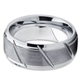 thumbnail image 2 of 9mm Tungsten Wedding Band Men & Women Tungsten Carbide Ring Grooved Tungsten Band Gray Tungsten Comfort Fit, 2 of 3