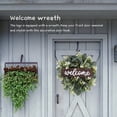thumbnail image 2 of Letrero de bienvenida de ckepdyeh con decoración de puerta con guirnalda, letrero colgante de madera con eucalipto artificial, decoración de porche de granja, 2 of 8