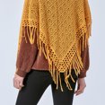 thumbnail image 3 of Jumpingount Bufanda de mujer Color sólido invierno Triangular cálido chal capa para clima frío Casual hueco prendas de vestir exteriores Abrigos y chamarras Gris, 3 of 6