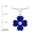 thumbnail image 2 of Star K� 6mm Heart Shape Created Sapphire Lucky Clover Pendant Necklace, 2 of 9