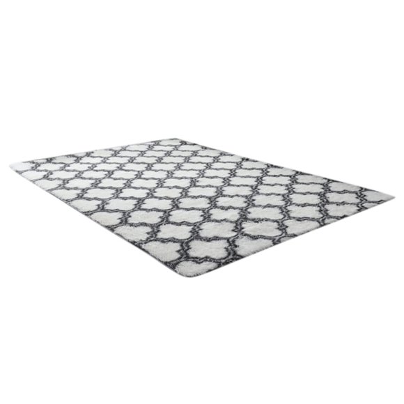 Tapis de Chambre Moelleux Design Géométrique Tapis Shaggy pour Filles Chambre de Bébé Salon Décoration Maison Tapis de Sol