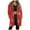 Red, variant on larppty Women's Christmas Transition Teddy Hooded Jacket - Long Sleeve Warm Fleece Plush Elegant Winter Coat（Red，L）