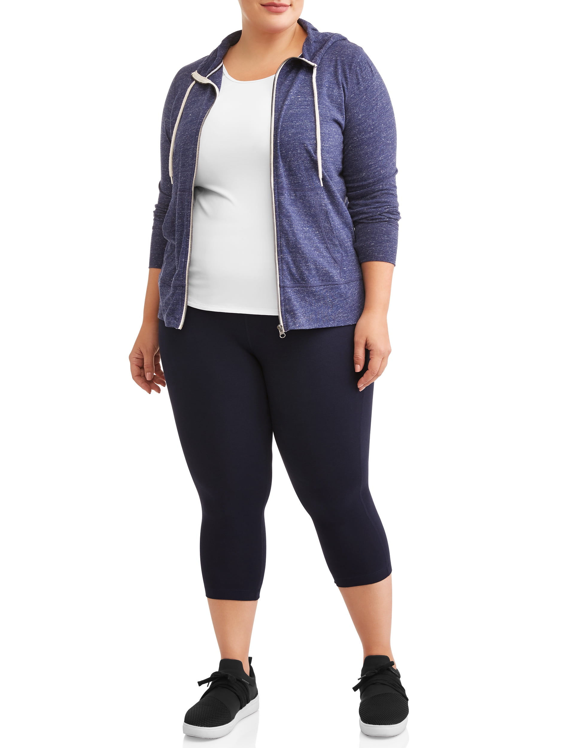 Athletic Works Women's Plus Size Mid-Rise Knit Capris 