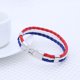 thumbnail image 2 of Pulsera trenzada de cuero de aleación con bandera nacional para hombre y mujer (Francia), 2 of 5