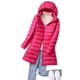 thumbnail image 5 of Chaqueta de plumón ligera de otoño e invierno para mujer, plumón de pato blanco largo, versión coreana, abrigo ligero y delgado, abrigo, sombrero, 5 of 5