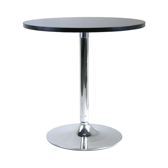 Winsome Wood Spectrum 29" Round Dining Table, Black & Chrome