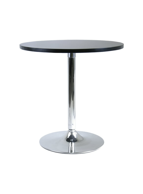 Winsome Wood Spectrum 29" Round Dining Table, Black & Chrome