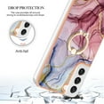 thumbnail image 6 of Allytech for Samsung Galaxy S21 FE Case 6.4 inch, [Rotation Ring Kickstand] IMD Frame Shockproof Soft Silicone Drop Protective Women Men Slim Marble Cover for Samsung Galaxy S21 FE 5G, Rose, 6 of 10