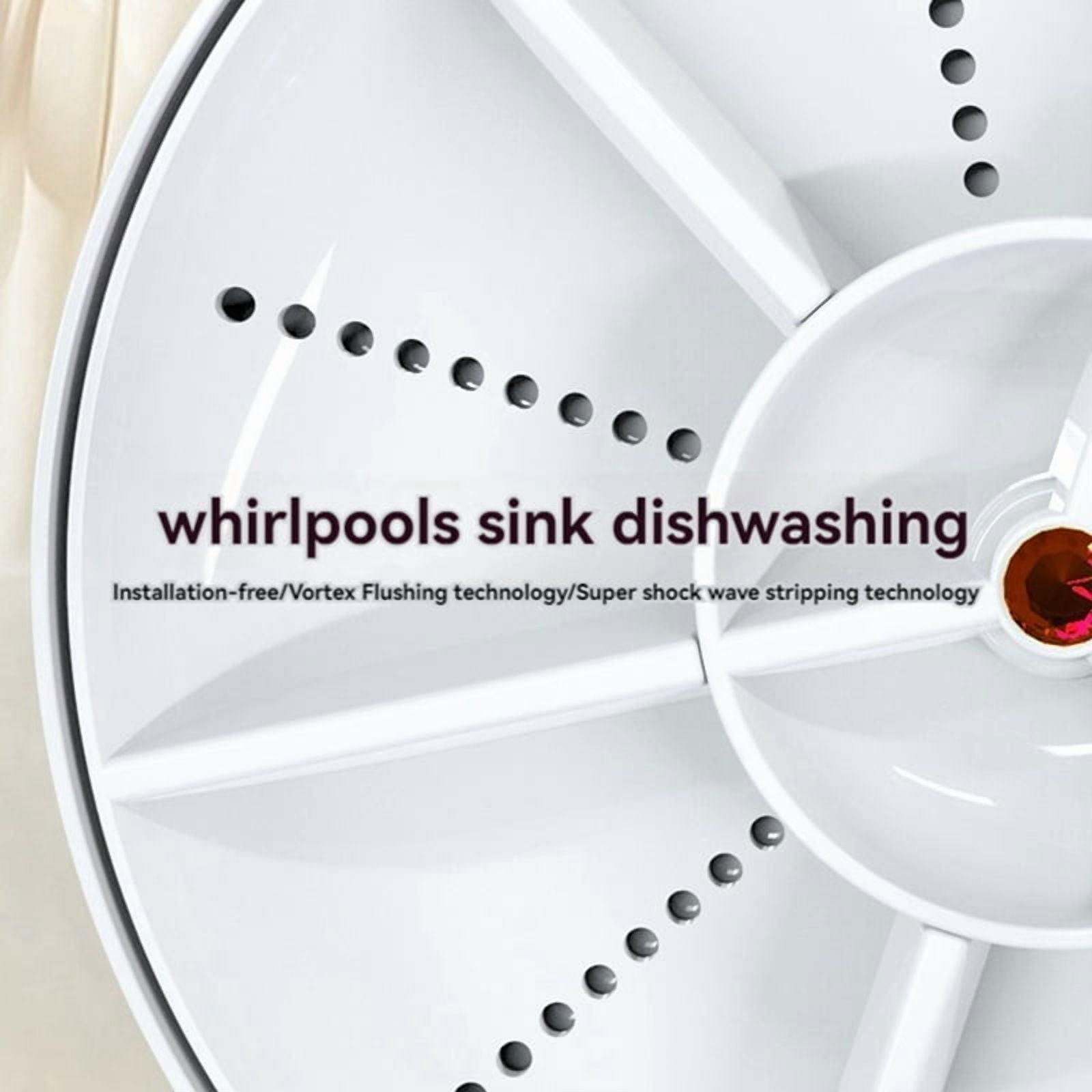 Ultrasonic Dish Washer Portable Mini Turbo Dishwasher, Vegetable Washing Machine Household Sink Dishwasher Device C