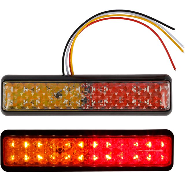 2 Pcs Lumières de Remorque Lumières Arrière à DEL 10-30 V Indicateur Feu d'Arrêt Frein Clignotant Lumière de Remorque Multifonction Durable Clignotant Rectangulaire Marqueur Latéral pour Camion Remorque UTS