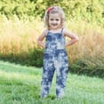 thumbnail image 4 of Amzcrzy Toddler Kids Girls Jumpsuit Summer Romper Little Girls One Piece Tie Dye Playsuit Strap Sleeveless Bodysuit Outfits 1-2 Years, 4 of 5