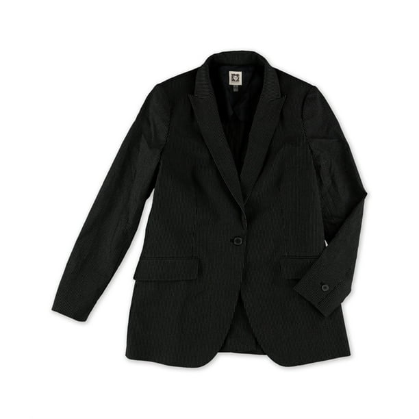 Anne Klein - Chaqueta tipo blazer con un botón para mujer, color negro, 8 Anne Klein un botón