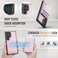 thumbnail image 2 of Allytechgroup for Samsung Galaxy S23 Ultra Case, Pu Leather Detachable Cards Holder 2 In 1 Wallet Case Comaptible with Magsafe Kickstand Magnetic Shockproof Back Cover for Galaxy S23 Ultra, Pink, 2 of 7