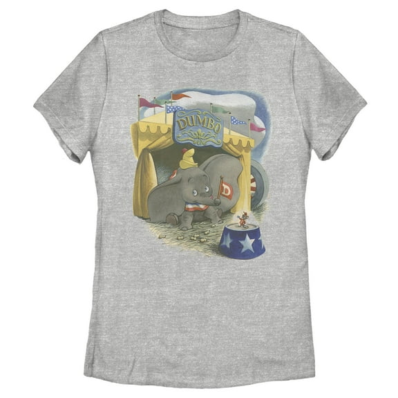 Women's Dumbo Timothy Circus Tent Retro Portrait Graphic Tee Athletic Heather X Large