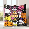 thumbnail image 3 of Hello Kitty Halloween Flannel Blanket My Lux Decor Round, 3 of 34