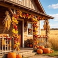 thumbnail image 6 of Faux Maple Leaves Fall Decor 78-inch Artificial Rattan with Plastic Pumpkins and Berry Sprigs for Indoor Autumn Home Decor Wall Hanging Table Centerpiece and Stair Railing, 6 of 6