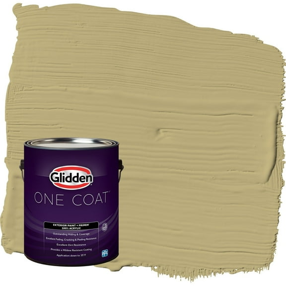 Glidden One Coat Nettle / Green Flat Exterior Paint with Primer, 1 Gallon