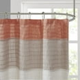 thumbnail image 2 of Bathroom Shower Curtain, Faux Silk Pieced Striped Modern Microfiber Bath Curtains, Machine washable for easy care, 72x72 Inches, Coral, 2 of 5