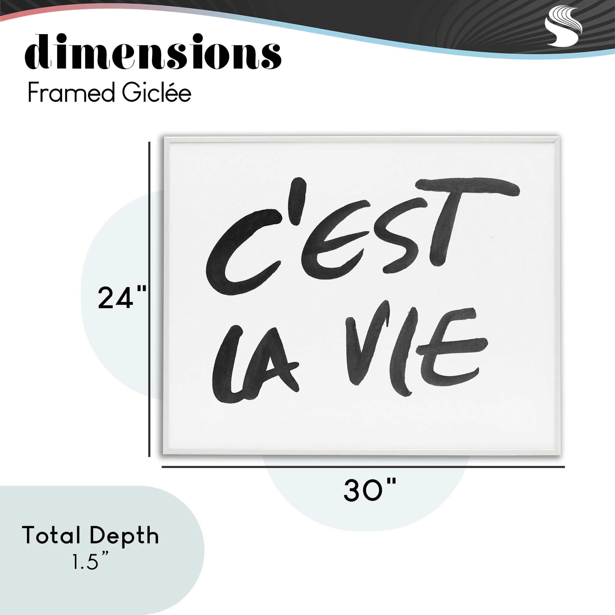 Stupell Industries C'est La Vie Minimal Text White Framed Giclee Art, design by SD Graphics Studio