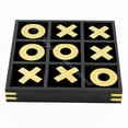 thumbnail image 3 of 10" Large Elegant Premium Black Tic Tac Toe Board Game | Wooden Puzzle Game | Coffee Table Wooden Decor & Games | Lightweight Gold Plated Pieces, 3 of 6