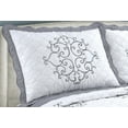 thumbnail image 3 of Marina Decoration Embroidered Stitching Coverlet Bedspread Ultra Soft Solid Bedding Summer Quilt Set with Quilted Sham, Silver Mandala Blazon Pattern, 3 of 6