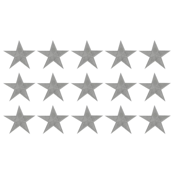 Uxcell 15Pack Iron on Star Patches, Sew on Star Embroidered Patches, DIY Applique Repair Patch for Crafts, 70mm Gray