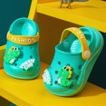 thumbnail image 5 of CAUYDY Kids Lightweight EVA Clog Sandals, 3D Dino Decor Closed Toe Convertible Back Strap Summer Slippers(L101-Dark Green,11.5), 5 of 5