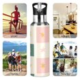thumbnail image 7 of Yayeee 20oz Insulated Water Bottle Double Wall Stainless Steel with Flip Straw Lid, Beige Abstract, 7 of 7