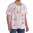 thumbnail image 4 of Vsdgher Love Rabbit Print Men's Wrinkle Free Untucked Cuban Shirt Business Casual Button Down Shirts Short Sleeve Shirt, 4 of 7
