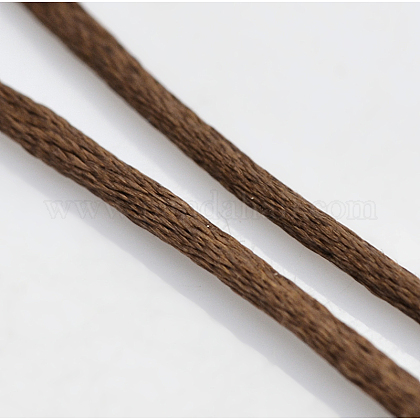 Macrame Rattail Chinese Knot Making Cords Round Nylon String Threads Satin Cord Coconut Brown 2mm about 10.93 yards(10m)/roll
