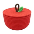thumbnail image 7 of Ouuluon Woven Storage Basket, Cute Dustproof Storage Baskets, 8×8×5in Red Sturdy Compact Basket for Home Fruit Small Daily Items, 7 of 7