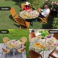 thumbnail image 4 of Spring Floral Round Tablecloth for 36-44 Inch Tables,Fitted Table Cover with Elastic Edge,Summer Botanical Watercolor Flowers Pastoral Waterproof Outdoor Table Cloth Protector for Patio Garden Dinner, 4 of 9