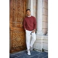 thumbnail image 4 of COOFANDY Mens Crew Neck Sweaters Long Sleeve Lightweight Knit Dress Pullover Sweaters Wine Red M, 4 of 5