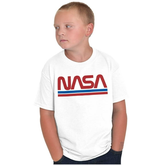 Retro Classic Space NASA Worm Logo Crewneck T Shirts Boy Girl Teen Brisco Brands XS