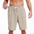 thumbnail image 2 of EOYWHK Mens Work Shorts with Pockets Drawstring Waffle Work Shorts for Men Soft Lightweight Breathable Quick Dry Shorts for Men Khaki, Size L, 2 of 9